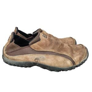 Timberland Shoes Mens 9 M Brown Leather Hiking Slip On Comfort‎ Loafers 88066